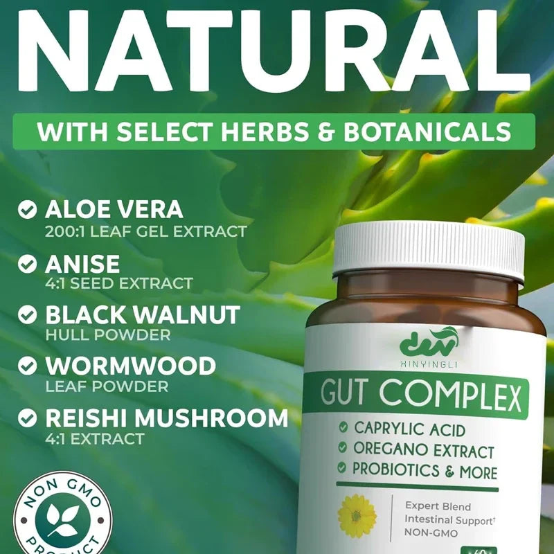 Octanoic acid, avocado oil, and probiotics help maintain normal levels of yeast and Candida - vegetarian, intestinal cleansing