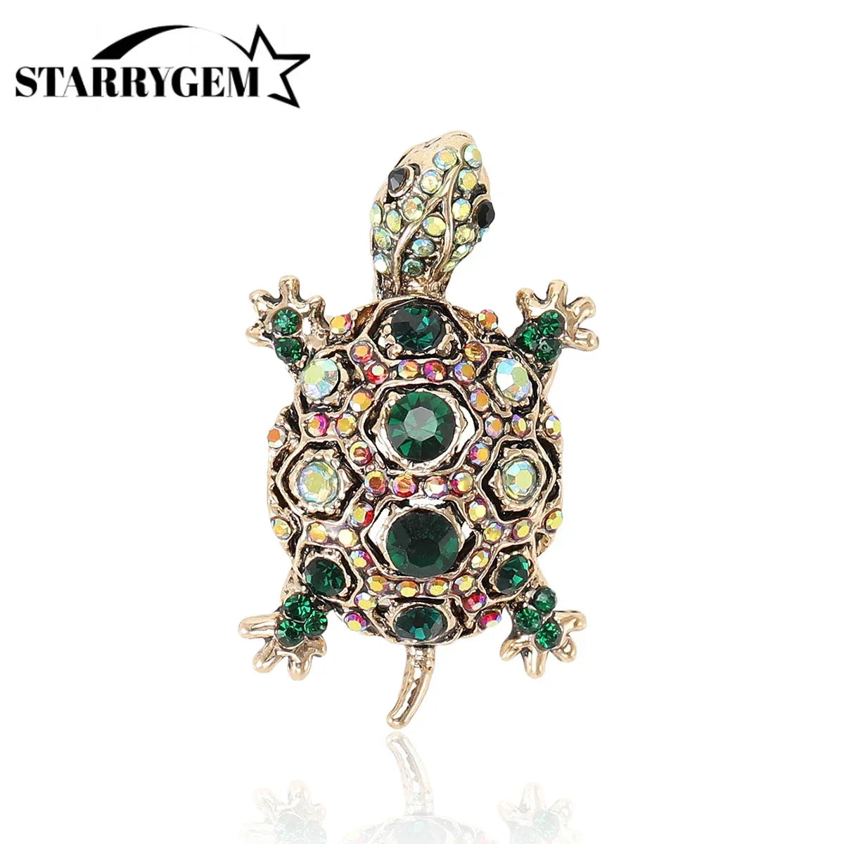 Rhinestone Sea Turtle Brooch Pin Jewelry Gift