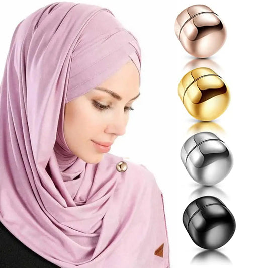 Magnetic Hijab Pins Set - No-Sew Clips for Scarves, Durable Fashion Accessory