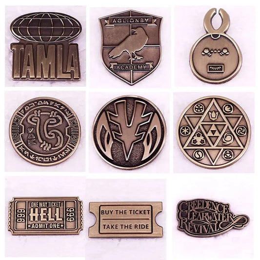 Vintage Rune Metal Brooch Enamel Pin Badge Gift