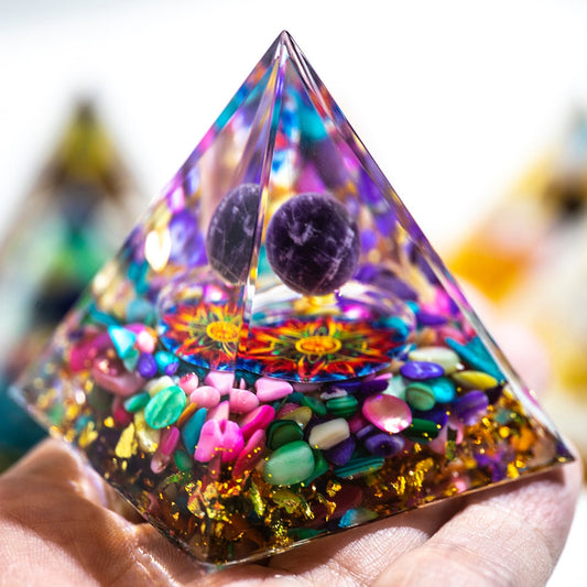 Sacred Energy Crystal Ball Pyramid
