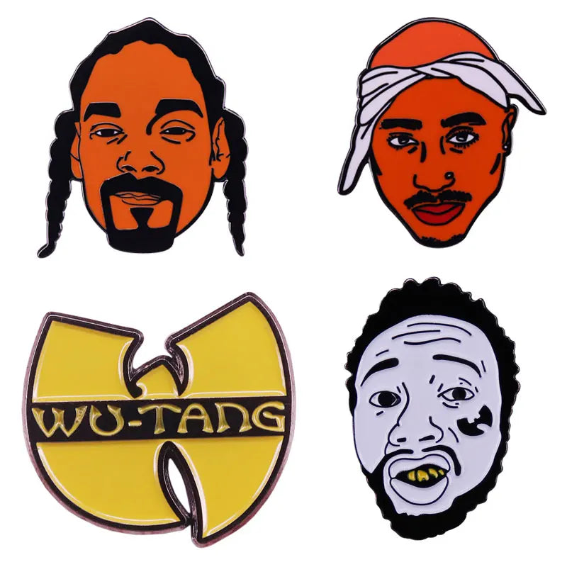 Hip Hop Rapper Pop Group Cartoon Metal Brooch Pin Music Fans Gift
