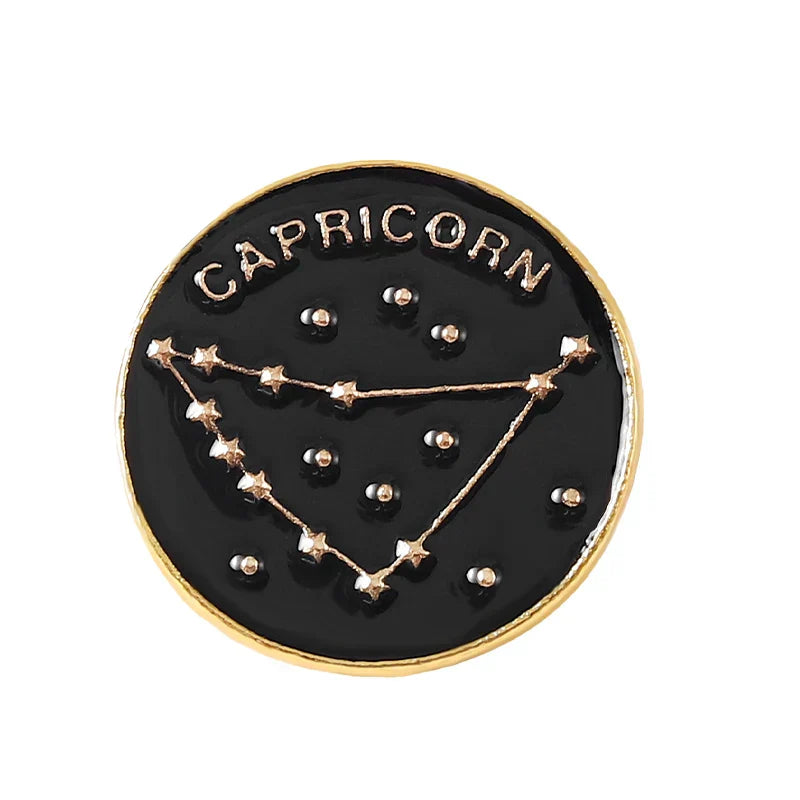 Zodiac Enamel Pin Set: Leo, Libra, Virgo, Gemini, Cancer Brooch Lapel Gift