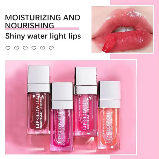 Lip Oil Gloss Lip Plumper Makeup Moisturizing NonSticky Tint Water Cosmetics Care Lip Primer Glossy Glitter Balm Sexy J2B4
