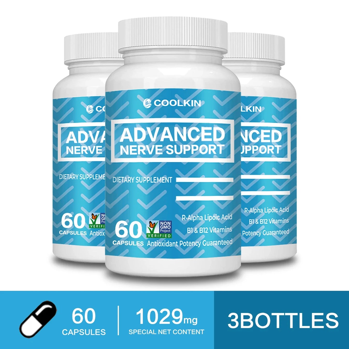 Advanced Nerve Support - Pain Relief, Antioxidant, Soothing Nerves, Non-GMO, Made in The USA