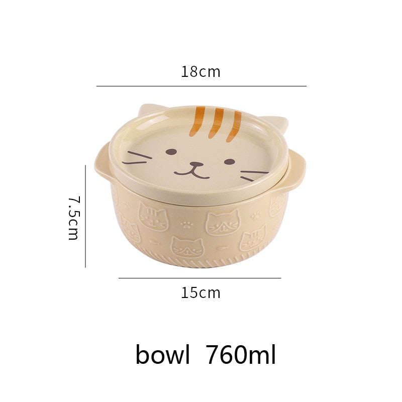 Ceramic Cat Ramen Bowls - Concordia Style Boutique