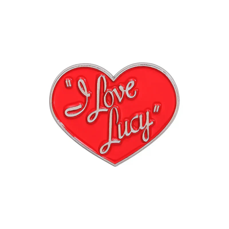 I Love Lucy Heart Enamel Pin TV Show Brooch Wholesale Lapel Badge