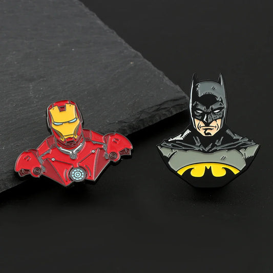 Marvel Avengers Enamel Pins Iron Man Batman Brooches Jewelry Accessories