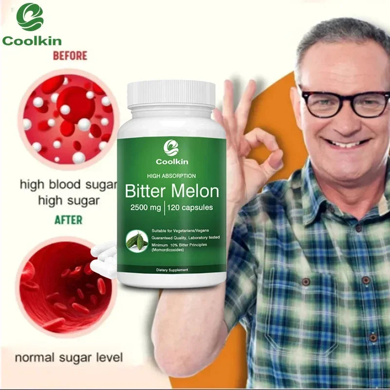 Bitter Melon Capsules - Balances Blood Sugar Levels, Promotes Digestive Health, Boosts Energy, and Strengthens Immunity