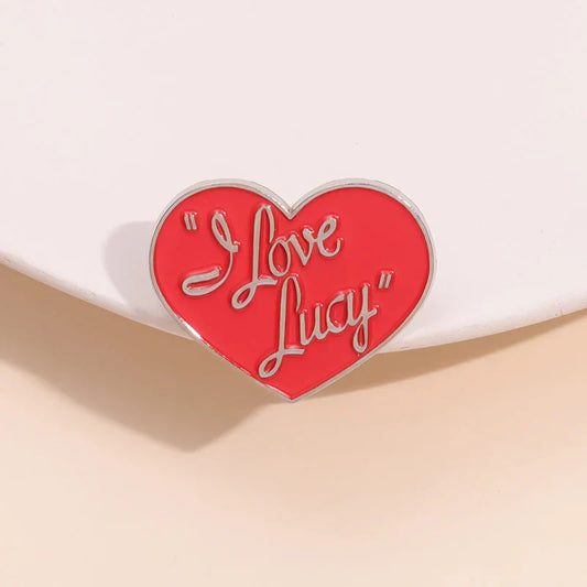 I Love Lucy Heart Enamel Pin TV Show Brooch Wholesale Lapel Badge