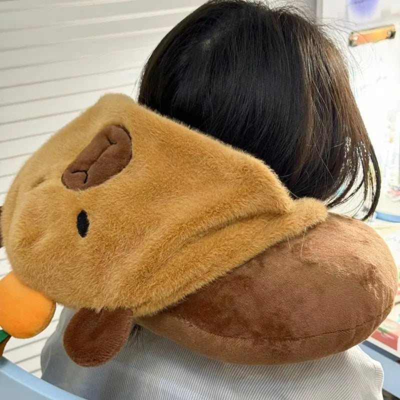 Capybara Plush Neck Pillow With Hat - Concordia Style Boutique