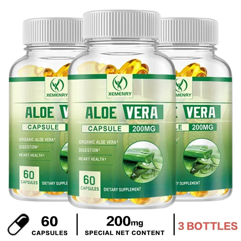 Aloe Vera Capsules - Fat Burner, Slimming Detox, Supports Digestive Immune Health, for Heart and Joint Health