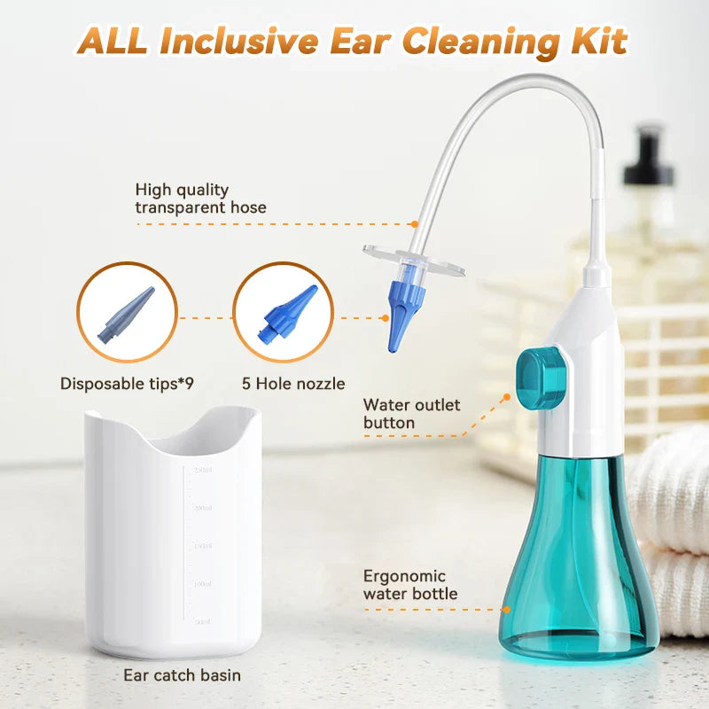 Manual Ear Wax Removal Irrigation Flushing System - EarWax Cleaning Tool - Safe and Effective Ear Cleaner Kit - Ear Cleaner - Concordia Style Boutique