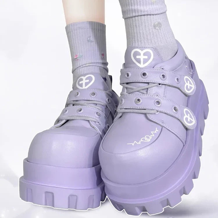 Cross Heart Mary Jane Platform Shoes - Concordia Style Boutique