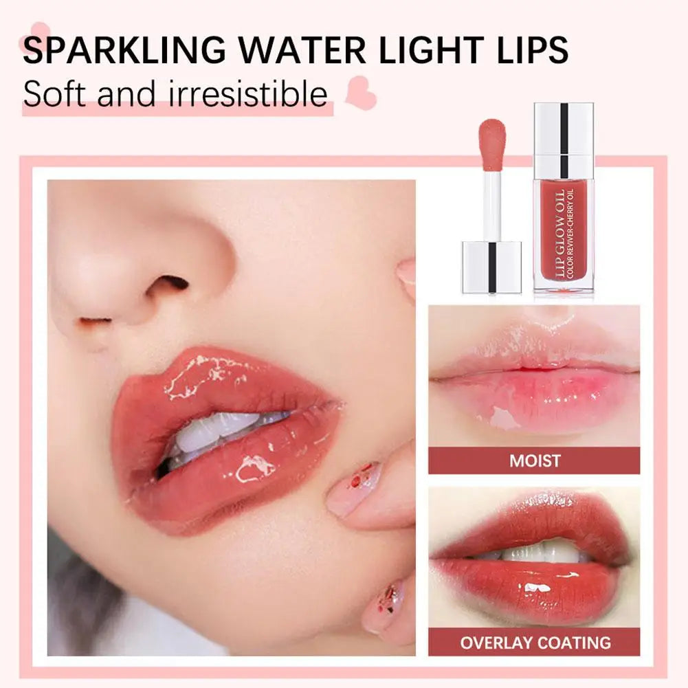 Lip Oil Gloss Lip Plumper Makeup Moisturizing NonSticky Tint Water Cosmetics Care Lip Primer Glossy Glitter Balm Sexy J2B4