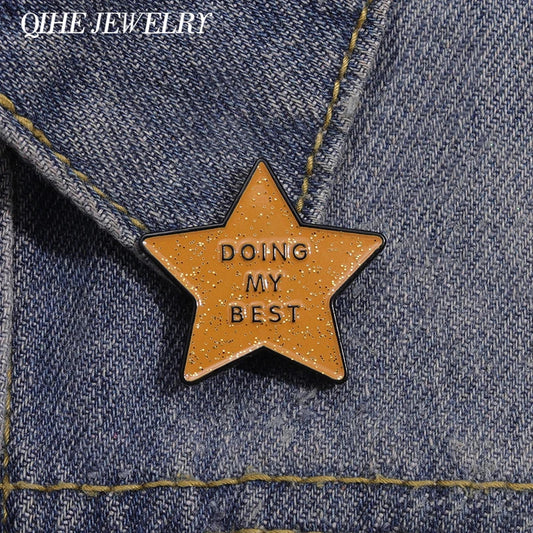 Best Star Enamel Pin Gold Metal Badge Brooch Lapel Jewelry Gift
