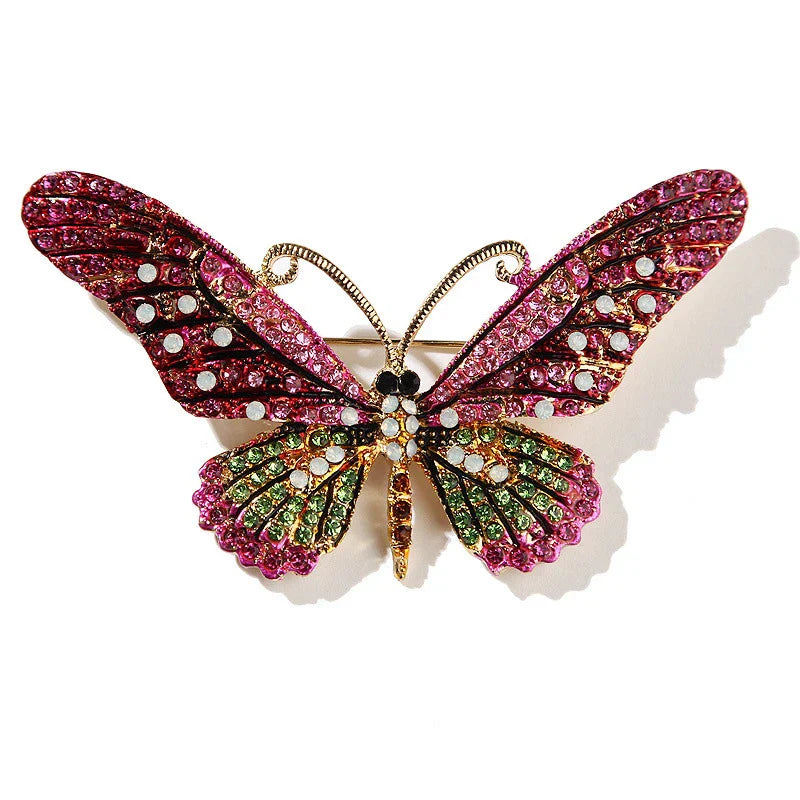 Colorful Butterfly Zircon Brooch Crystal Lapel Pin Jewelry Accessories