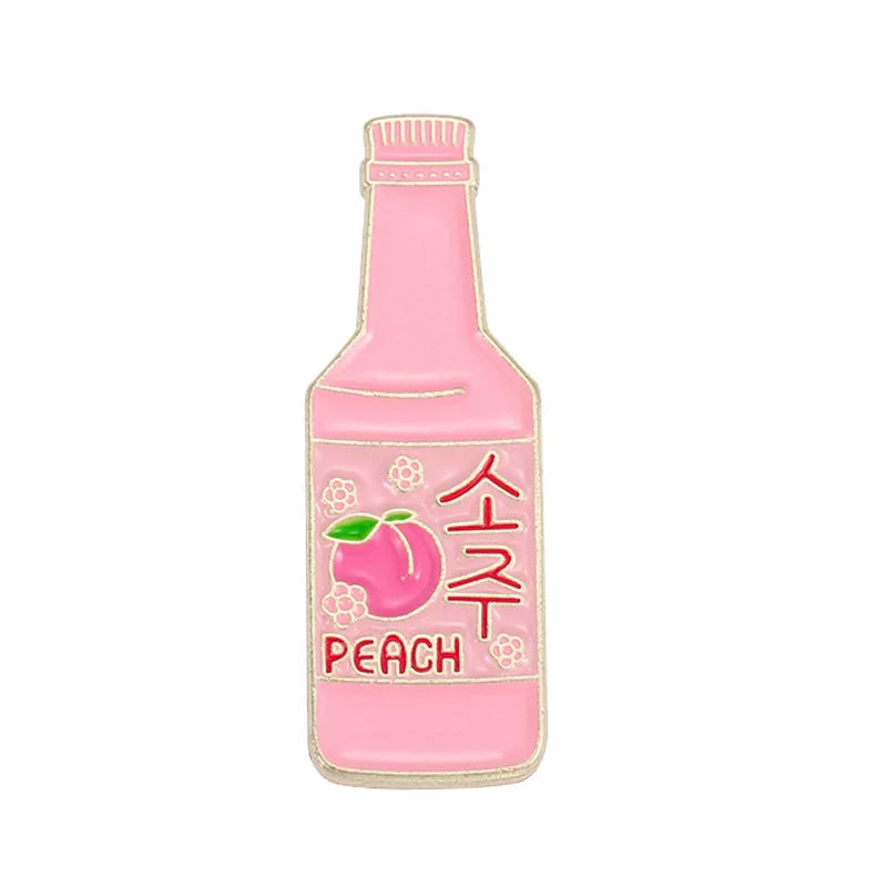 Drink Bottle Enamel Pins Cute Brooches Lapel Pin Badges Jewelry Gift