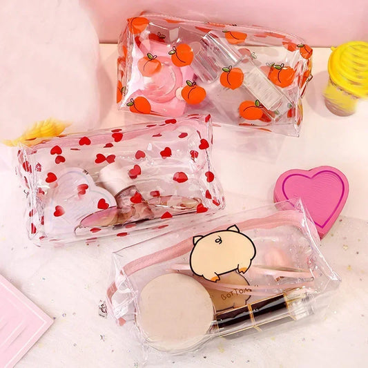 1Pc Cute Transparent Small Cosmetic Bag Waterproof Clear Women Make Up Bag Travel Wash Makeup Organizer Case Zipper Beauty Pouch - Concordia Style Boutique