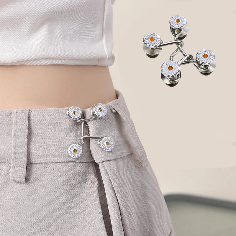 Adjustable Waist Clip Button Set for Skirt Pants Jeans - Pearl Brooch Accessories