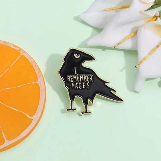 Black Crow Enamel Pin Brooch Bird Metal Lapel Pin Jewelry Accessories