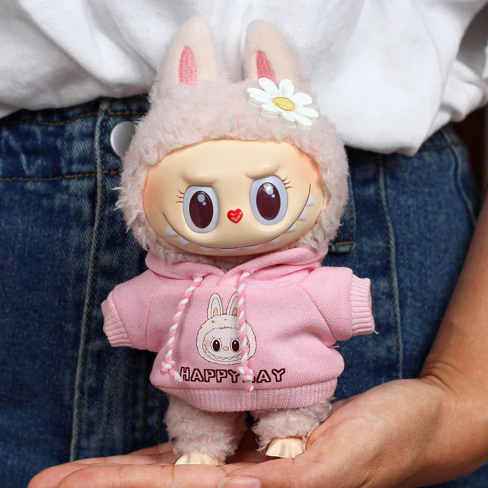 Labubu II Heart Hoodie & Jeans Set – Trendy K‑Pop Idol Style