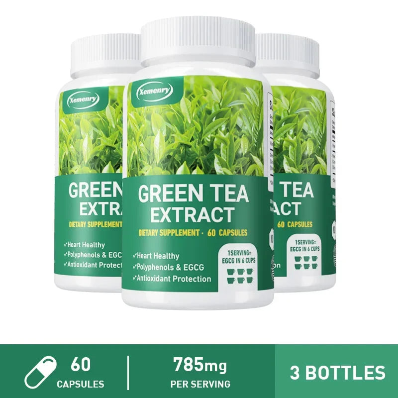 Green Tea Extract - Boosts Metabolism, Supports Heart and Brain Health, Enhances Memory, Immune System