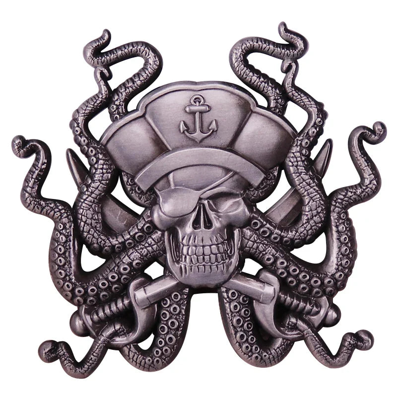 Pirate Octopus Enamel Pin Vintage Fashion