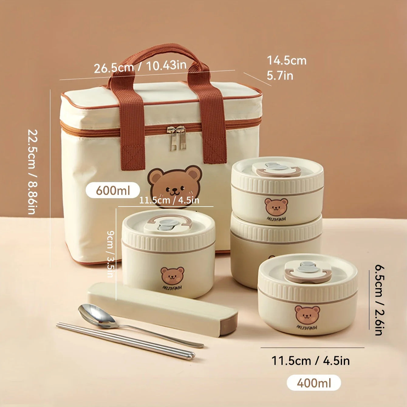 Cute Bear Portable Bento Box Set - Concordia Style Boutique