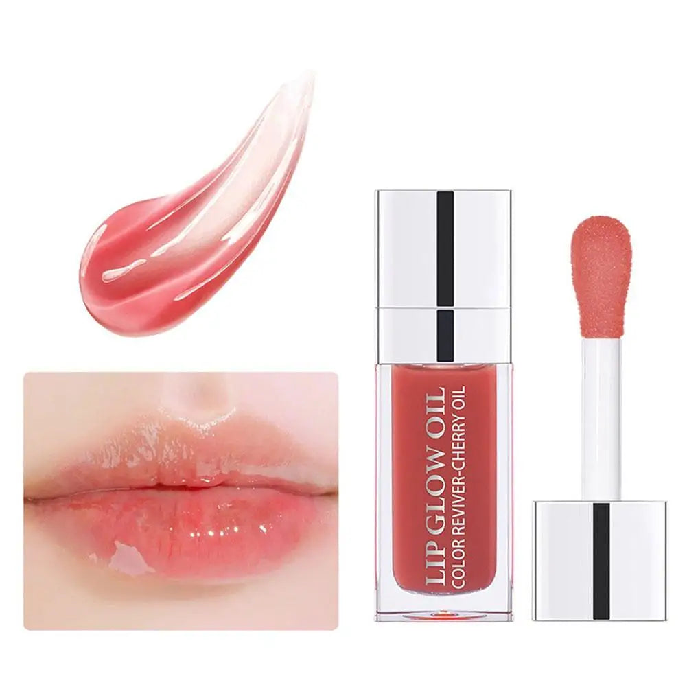 Lip Oil Gloss Lip Plumper Makeup Moisturizing NonSticky Tint Water Cosmetics Care Lip Primer Glossy Glitter Balm Sexy J2B4