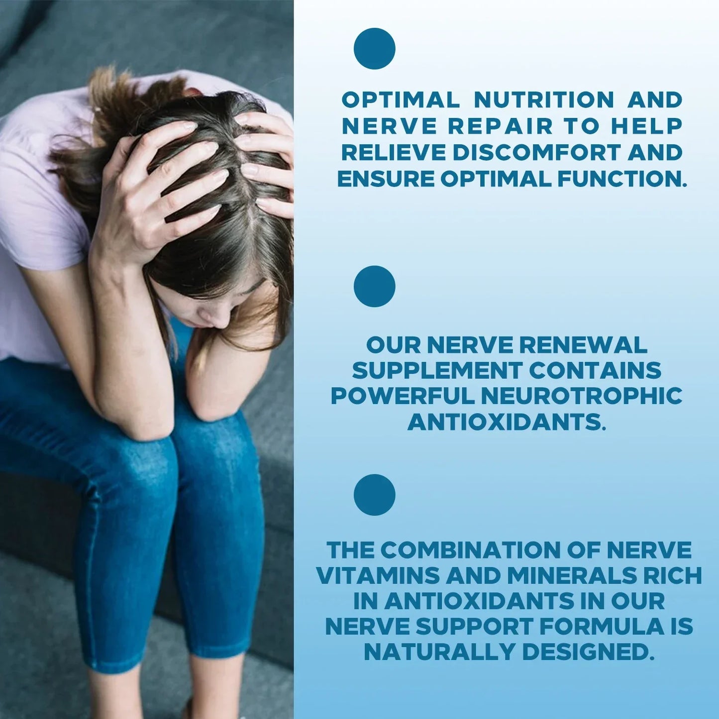 Advanced Nerve Support - Pain Relief, Antioxidant, Soothing Nerves, Non-GMO, Made in The USA