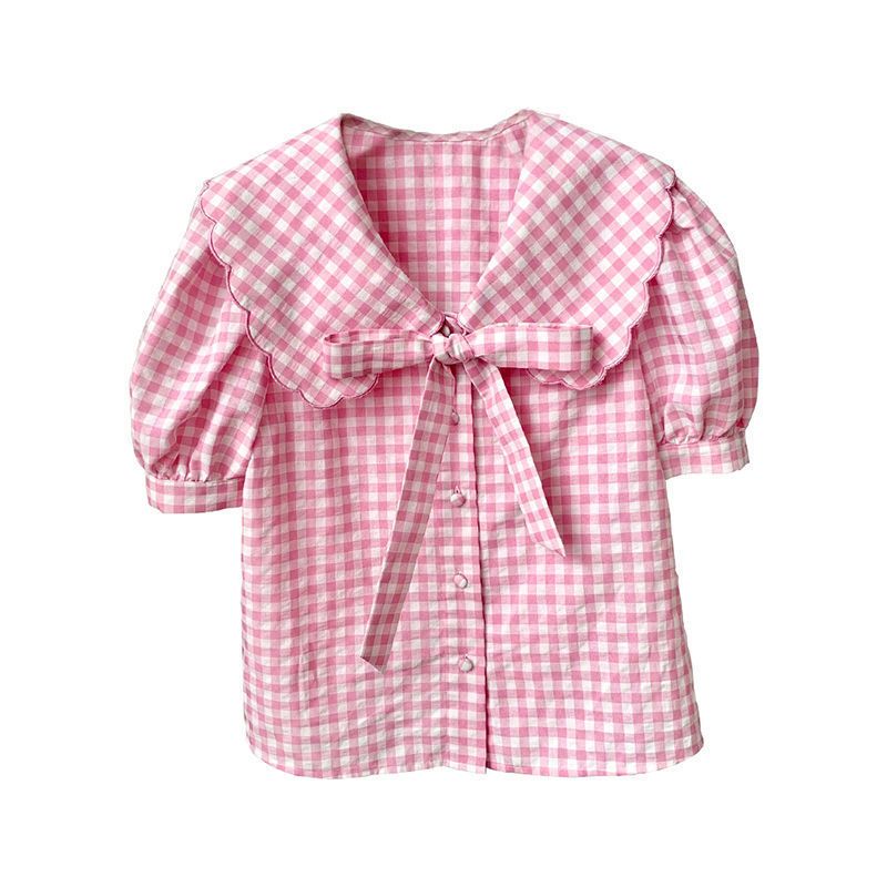 Gingham Peter Pan Collar Shirt
