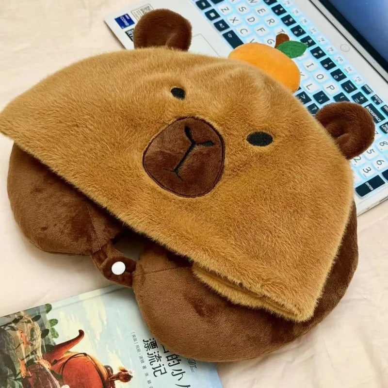 Capybara Plush Neck Pillow With Hat - Concordia Style Boutique