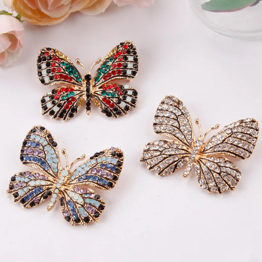 Rhinestone Butterfly Brooch, Multi-color, Women's Gift