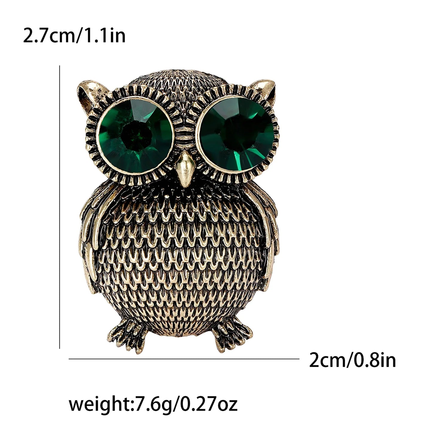 Rhinestone Owl Brooch Glass Animal Pin Bird Lapel Jewelry Accessories