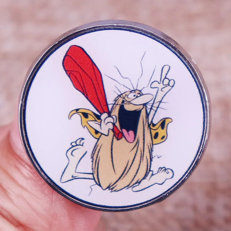 Captain X Caveman Enamel Pin Cartoon Brooch Fashion Badge