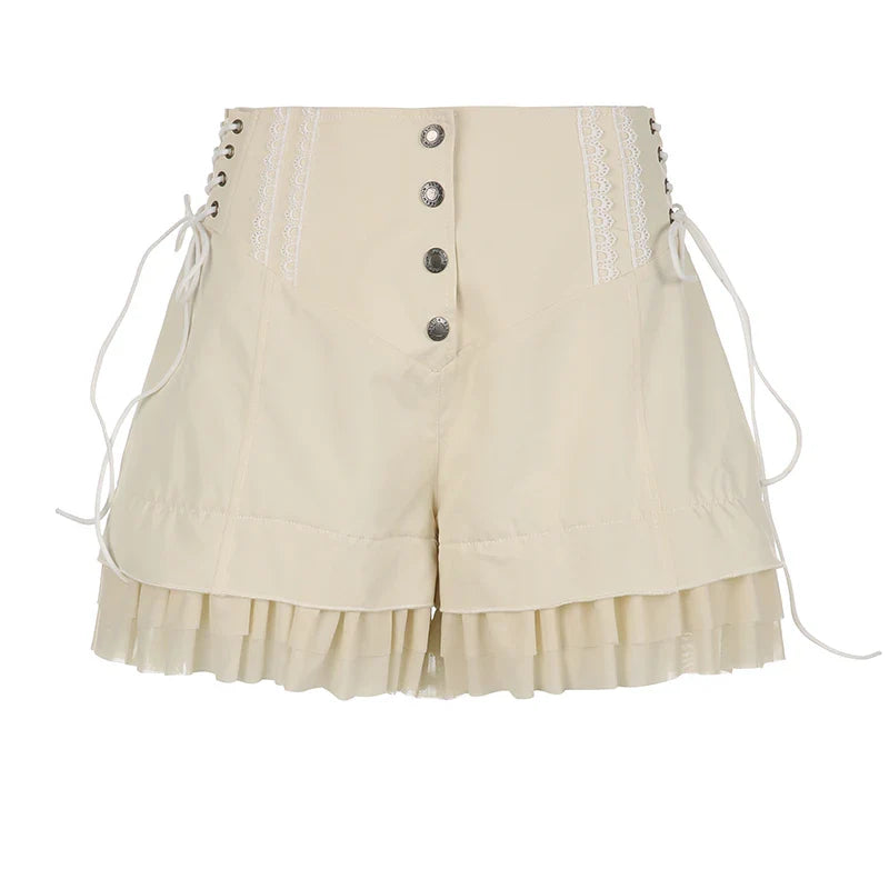 Cream Ruffle Shorts - Concordia Style Boutique