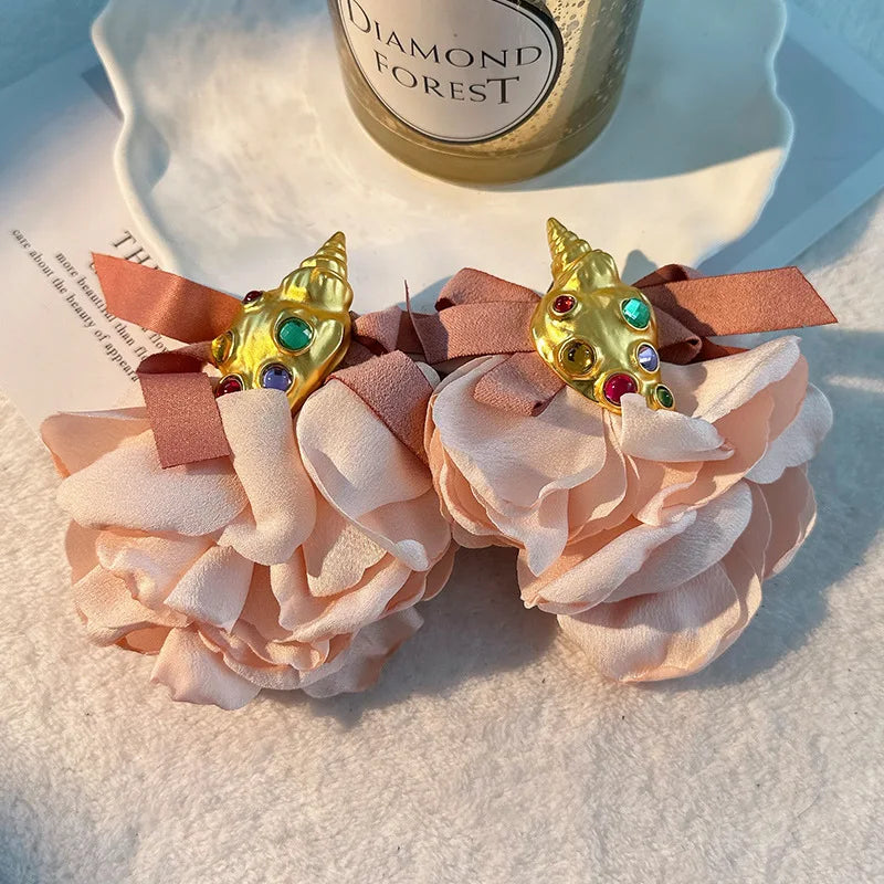 Handmade Cotton Long Tassel  Earrings