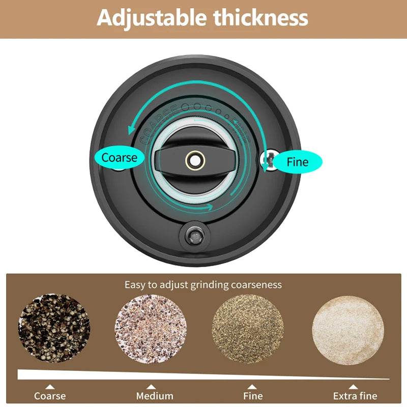 Rechargeable Electric Pepper Grinder – Adjustable Spice Mill