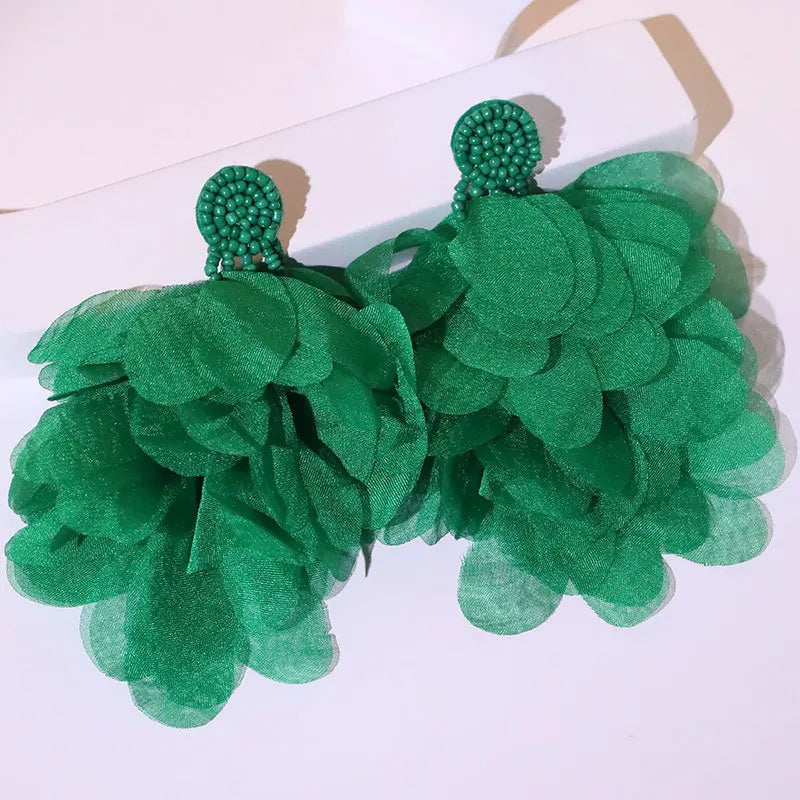 Handmade Cotton Long Tassel  Earrings