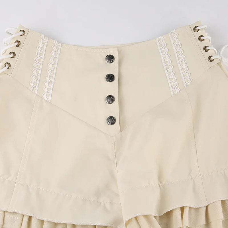 Cream Ruffle Shorts - Concordia Style Boutique