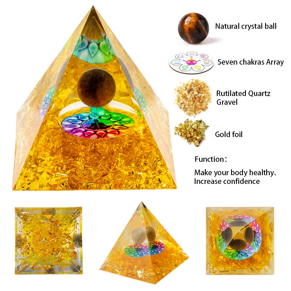 Sacred Energy Crystal Ball Pyramid