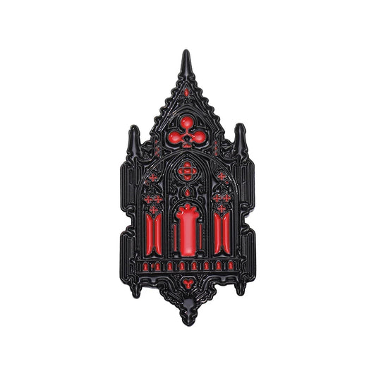 Gothic Church Enamel Pin: Mysterious Architecture Lapel Brooch Jewelry