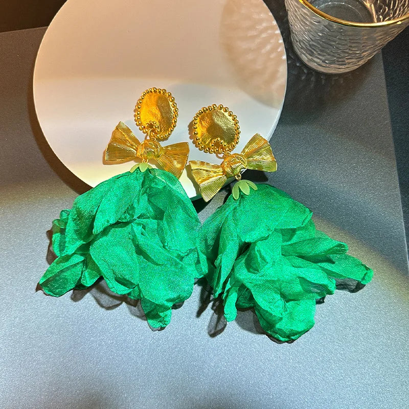 Handmade Cotton Long Tassel  Earrings