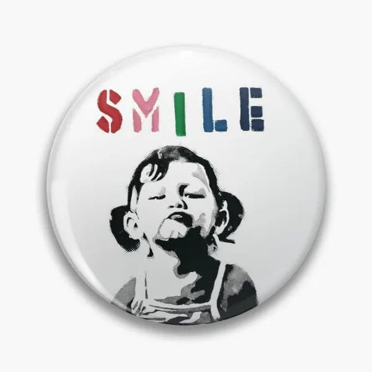 Banksy Smile Girl Pin Badge Jewelry Decor