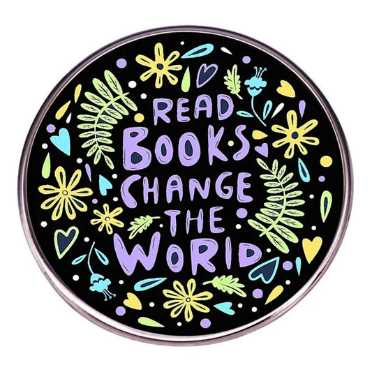 Read Books Change The World Enamel Pin Brooch Inspirational Badge Reading Jewelry Gift