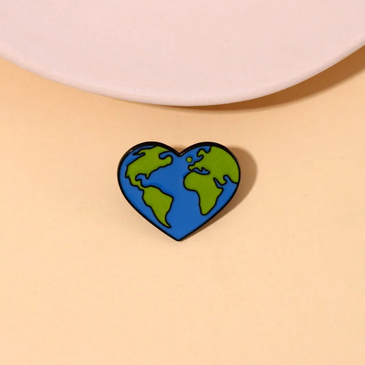 Eco-Friendly Earth Enamel Lapel Pin Denim Bag Badge Gift