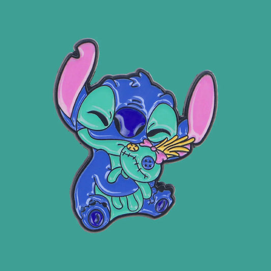 Kawaii Blue Monster Enamel Pins Brooches for Clothing Backpack Lapel Badges Jewelry Gifts