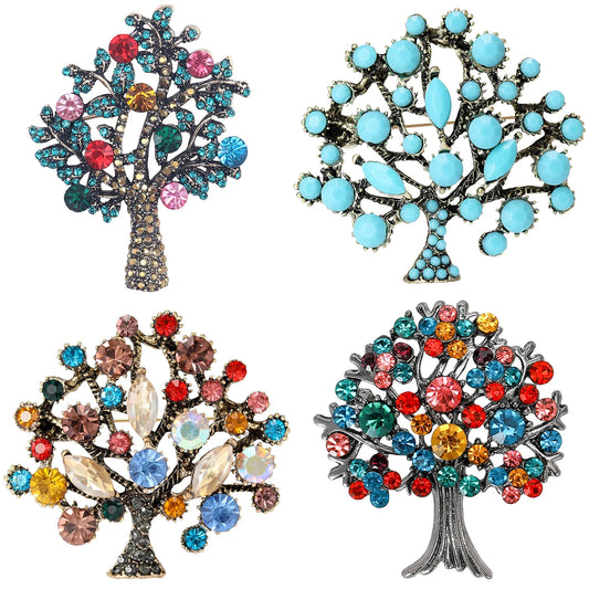 Rhinestone Money Tree Brooch Pin Jewelry Accessories