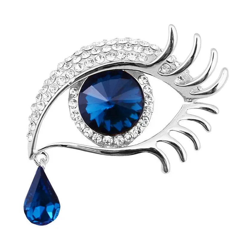 Blue Eye Rhinestone Brooch Pin Jewelry for Women